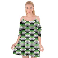 Hackers Town Void Mantis Hexagon Aromantic Pride Flag Cutout Spaghetti Strap Chiffon Dress by WetdryvacsLair