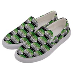 Hackers Town Void Mantis Hexagon Aromantic Pride Flag Men s Canvas Slip Ons by WetdryvacsLair