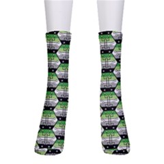 Hackers Town Void Mantis Hexagon Aromantic Pride Flag Crew Socks by WetdryvacsLair