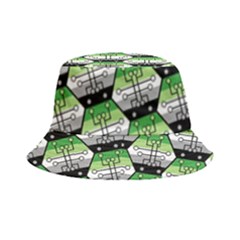 Hackers Town Void Mantis Hexagon Aromantic Pride Flag Bucket Hat by WetdryvacsLair