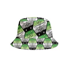 Hackers Town Void Mantis Hexagon Aromantic Pride Flag Bucket Hat (kids) by WetdryvacsLair