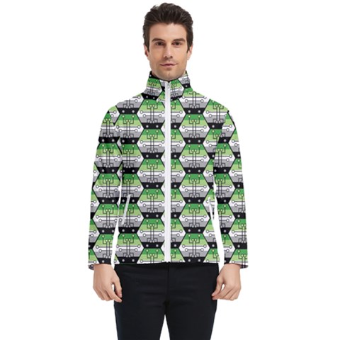 Hackers Town Void Mantis Hexagon Aromantic Pride Flag Men s Bomber Jacket by WetdryvacsLair