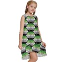 Hackers Town Void Mantis Hexagon Aromantic Pride Flag Kids  Frill Swing Dress View3