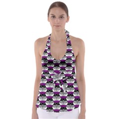 Hackers Town Void Mantis Hexagon Asexual Ace Pride Flag Babydoll Tankini Top by WetdryvacsLair