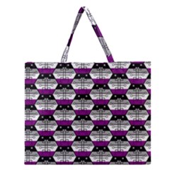 Hackers Town Void Mantis Hexagon Asexual Ace Pride Flag Zipper Large Tote Bag by WetdryvacsLair