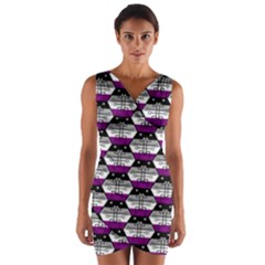 Hackers Town Void Mantis Hexagon Asexual Ace Pride Flag Wrap Front Bodycon Dress by WetdryvacsLair