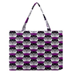 Hackers Town Void Mantis Hexagon Asexual Ace Pride Flag Zipper Medium Tote Bag by WetdryvacsLair