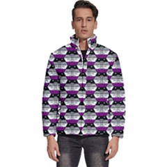 Hackers Town Void Mantis Hexagon Asexual Ace Pride Flag Men s Puffer Bubble Jacket Coat