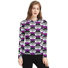 Hackers Town Void Mantis Hexagon Asexual Ace Pride Flag Women s Long Sleeve Rash Guard by WetdryvacsLair