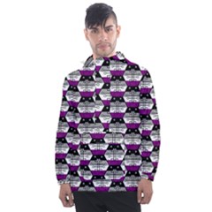 Hackers Town Void Mantis Hexagon Asexual Ace Pride Flag Men s Front Pocket Pullover Windbreaker