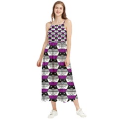 Hackers Town Void Mantis Hexagon Asexual Ace Pride Flag Boho Sleeveless Summer Dress by WetdryvacsLair