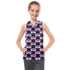 Hackers Town Void Mantis Hexagon Asexual Ace Pride Flag Kids  Sleeveless Hoodie by WetdryvacsLair