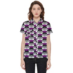 Hackers Town Void Mantis Hexagon Asexual Ace Pride Flag Short Sleeve Pocket Shirt by WetdryvacsLair