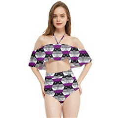 Hackers Town Void Mantis Hexagon Asexual Ace Pride Flag Halter Flowy Bikini Set  by WetdryvacsLair