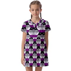 Hackers Town Void Mantis Hexagon Asexual Ace Pride Flag Kids  Asymmetric Collar Dress by WetdryvacsLair