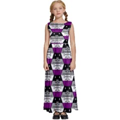 Hackers Town Void Mantis Hexagon Asexual Ace Pride Flag Kids  Satin Sleeveless Maxi Dress