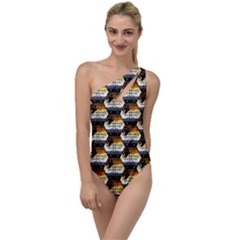 Hackers Town Void Mantis Hexagon Bear Pride Flag To One Side Swimsuit by WetdryvacsLair