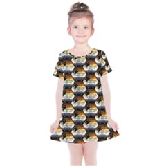 Hackers Town Void Mantis Hexagon Bear Pride Flag Kids  Simple Cotton Dress by WetdryvacsLair