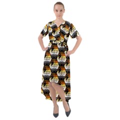 Hackers Town Void Mantis Hexagon Bear Pride Flag Front Wrap High Low Dress