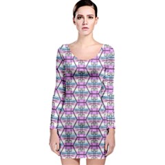 Hackers Town Void Mantis Hexagon Bigender Pride Flag Long Sleeve Bodycon Dress by WetdryvacsLair