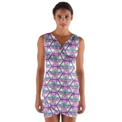 Hackers Town Void Mantis Hexagon Bigender Pride Flag Wrap Front Bodycon Dress by WetdryvacsLair