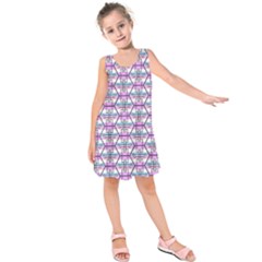 Hackers Town Void Mantis Hexagon Bigender Pride Flag Kids  Sleeveless Dress by WetdryvacsLair