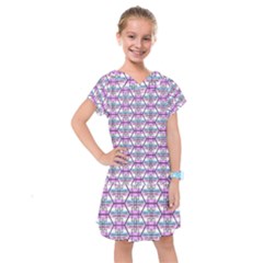 Hackers Town Void Mantis Hexagon Bigender Pride Flag Kids  Drop Waist Dress by WetdryvacsLair