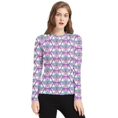 Hackers Town Void Mantis Hexagon Bigender Pride Flag Women s Long Sleeve Rash Guard by WetdryvacsLair