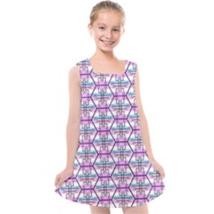 Hackers Town Void Mantis Hexagon Bigender Pride Flag Kids  Cross Back Dress by WetdryvacsLair