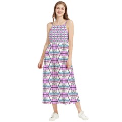 Hackers Town Void Mantis Hexagon Bigender Pride Flag Boho Sleeveless Summer Dress by WetdryvacsLair