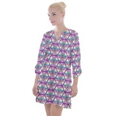 Hackers Town Void Mantis Hexagon Bigender Pride Flag Open Neck Shift Dress by WetdryvacsLair