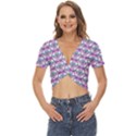 Hackers Town Void Mantis Hexagon Bigender Pride Flag Twist Front Crop Top View1