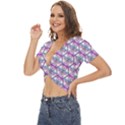 Hackers Town Void Mantis Hexagon Bigender Pride Flag Twist Front Crop Top View2