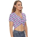 Hackers Town Void Mantis Hexagon Bigender Pride Flag Twist Front Crop Top View3