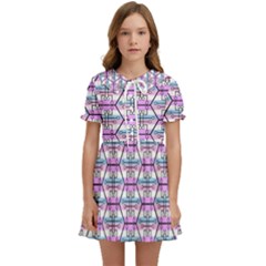 Hackers Town Void Mantis Hexagon Bigender Pride Flag Kids  Sweet Collar Dress by WetdryvacsLair