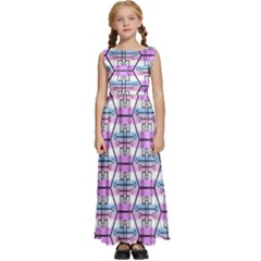 Hackers Town Void Mantis Hexagon Bigender Pride Flag Kids  Satin Sleeveless Maxi Dress by WetdryvacsLair