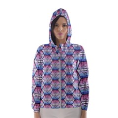 Hackers Town Void Mantis Hexagon Bigender Seven 7 Stripe Pride Flag Women s Hooded Windbreaker