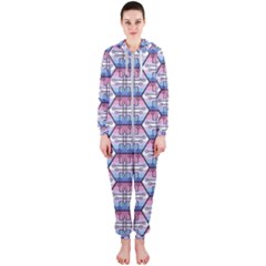 Hackers Town Void Mantis Hexagon Bigender Seven 7 Stripe Pride Flag Hooded Jumpsuit (ladies) by WetdryvacsLair