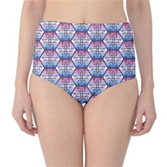 Hackers Town Void Mantis Hexagon Bigender Seven 7 Stripe Pride Flag Classic High-waist Bikini Bottoms by WetdryvacsLair