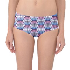 Hackers Town Void Mantis Hexagon Bigender Seven 7 Stripe Pride Flag Mid-waist Bikini Bottoms by WetdryvacsLair