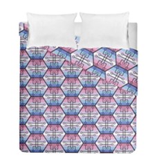 Hackers Town Void Mantis Hexagon Bigender Seven 7 Stripe Pride Flag Duvet Cover Double Side (full/ Double Size) by WetdryvacsLair