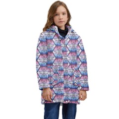 Hackers Town Void Mantis Hexagon Bigender Seven 7 Stripe Pride Flag Kid s Hooded Longline Puffer Jacket by WetdryvacsLair