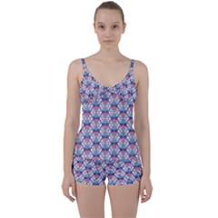 Hackers Town Void Mantis Hexagon Bigender Seven 7 Stripe Pride Flag Tie Front Two Piece Tankini by WetdryvacsLair