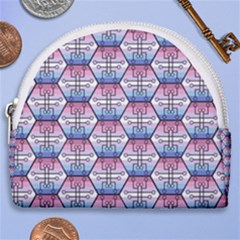 Hackers Town Void Mantis Hexagon Bigender Seven 7 Stripe Pride Flag Horseshoe Style Canvas Pouch by WetdryvacsLair