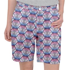 Hackers Town Void Mantis Hexagon Bigender Seven 7 Stripe Pride Flag Pocket Shorts by WetdryvacsLair