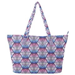 Hackers Town Void Mantis Hexagon Bigender Seven 7 Stripe Pride Flag Full Print Shoulder Bag by WetdryvacsLair