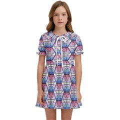 Hackers Town Void Mantis Hexagon Bigender Seven 7 Stripe Pride Flag Kids  Sweet Collar Dress