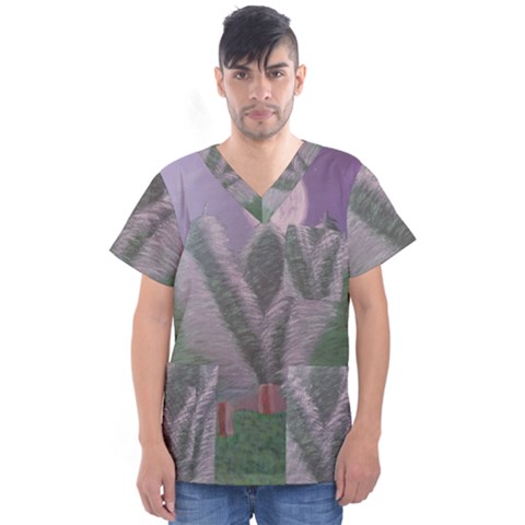 Purple Haze  Men s V-neck Scrub Top by Hayleyboop