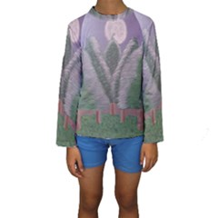 Purple Haze  Kids  Long Sleeve Swimwear by Hayleyboop