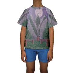 Purple Haze  Kids  Short Sleeve Swimwear by Hayleyboop